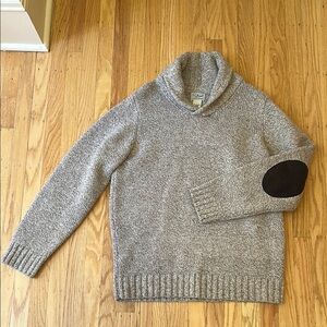 Beige Shawl Collar Sweater